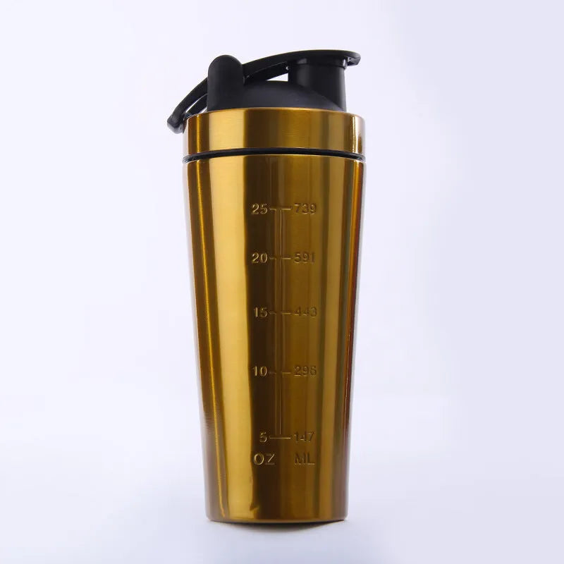 1L single-layer 304 stainless steel shaker cup in black, red, gold, blue, purple, rose red, metallic blue or natural colour