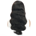 Human hair body wave lace wig in 1B natural colour, 8-26 inch length, 150% density full hand hook
