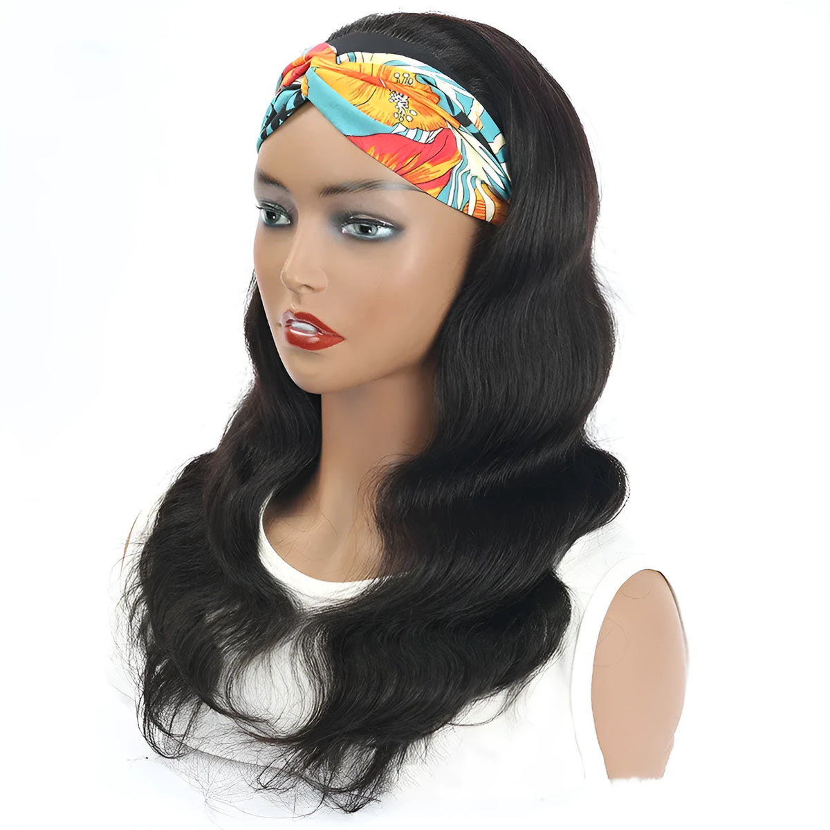 Human hair body wave lace wig in 1B natural colour, 8-26 inch length, 150% density full hand hook