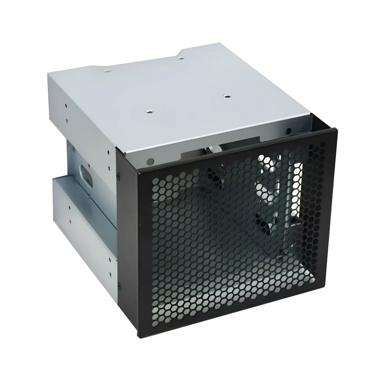 Transparent 5.25 to 3.5 inch hard drive cage for desktop PC optical drive bay conversion