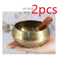 Handcrafted Tibetan singing bowl with a rich, harmonious tone for meditation, relaxation, and wellness