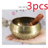 Handcrafted Tibetan singing bowl with a rich, harmonious tone for meditation, relaxation, and wellness