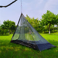 Grey super light single-layer pyramid camping tent 220x85x140cm 650g Oxford cloth for 3-4 people