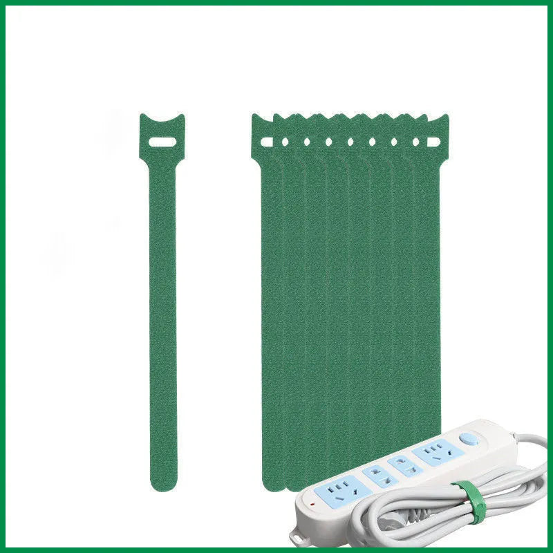Self-adhesive cable tie organizer for data cables, black colour, flat design, reusable