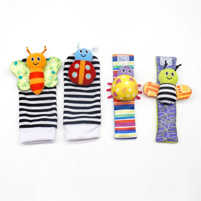 Cute cloth baby watch strap and wrist strap set with sock for infants 0-2 years