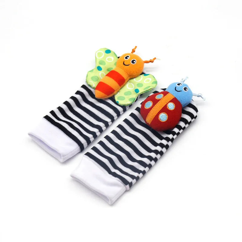 Cute cloth baby watch strap and wrist strap set with sock for infants 0-2 years