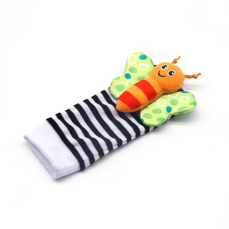 Cute cloth baby watch strap and wrist strap set with sock for infants 0-2 years
