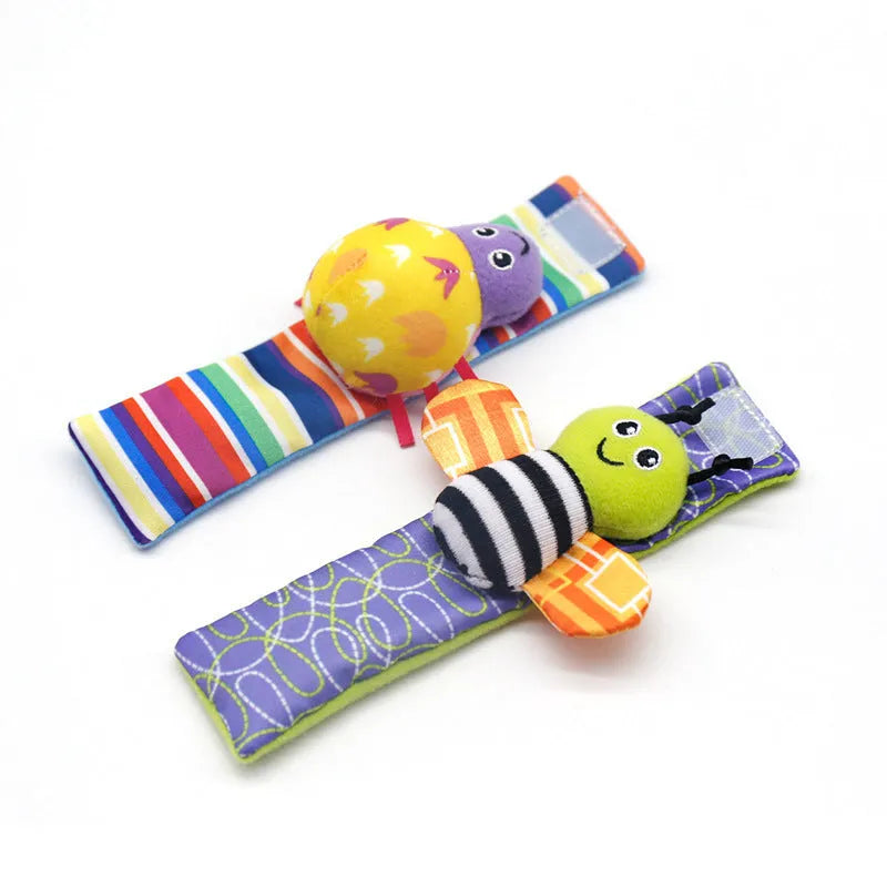 Cute cloth baby watch strap and wrist strap set with sock for infants 0-2 years
