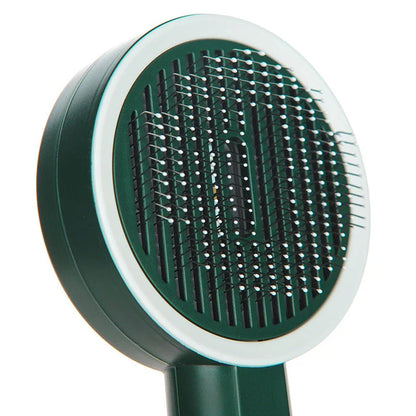 A versatile pet grooming tool with a 2-in-1 comb and UVC sanitizer, designed to gently remove hair, dander, and tangles while killing mites and bacteria for a deeper clean.