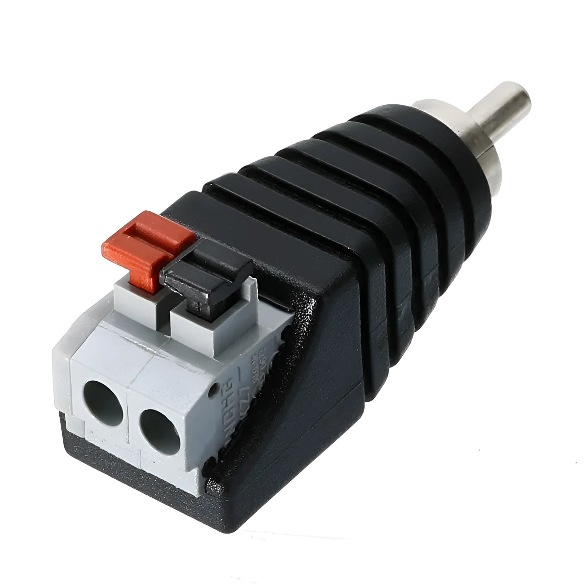 Mayitr 1pc plastic RCA male connector with two wire holes for press-fit audio cable termination