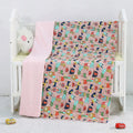 Pure cotton cartoon baby soother blanket with dinosaur pattern, 100x158cm