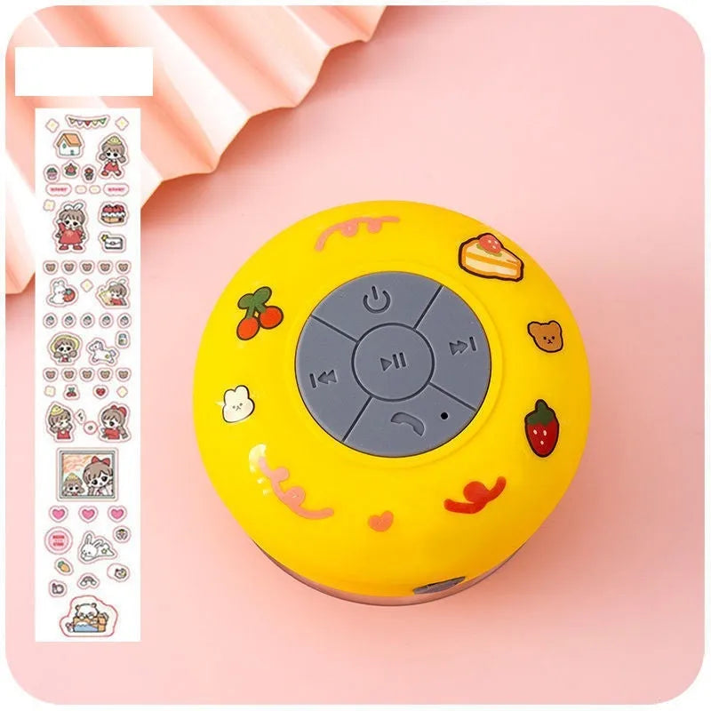 Waterproof wireless Bluetooth mini speaker with suction cup mount in five colour options