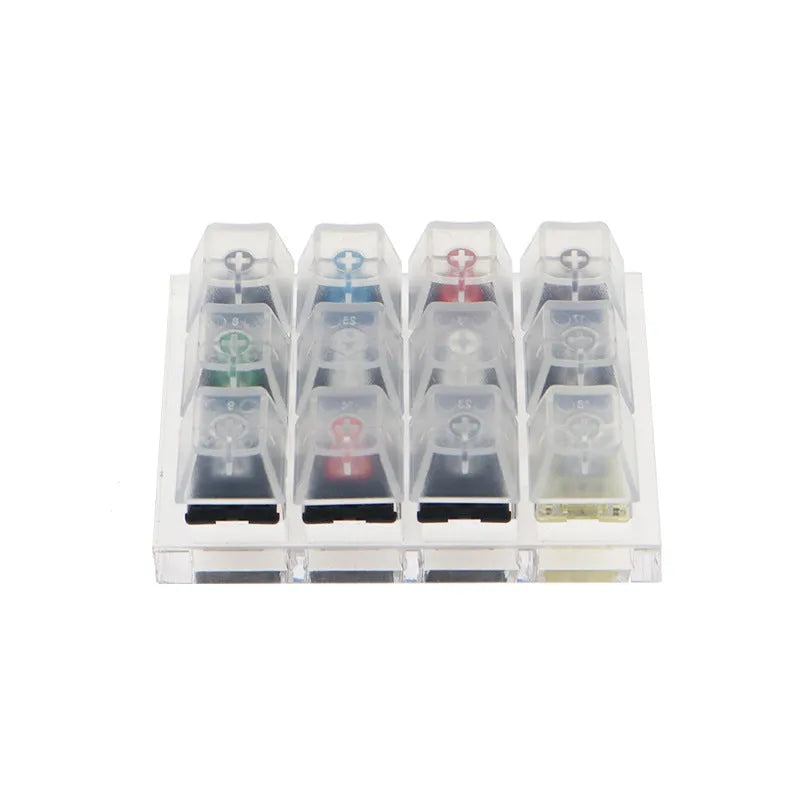 Original Cherry MX 12-axis mechanical keyboard switch tester kit with white keyboard.