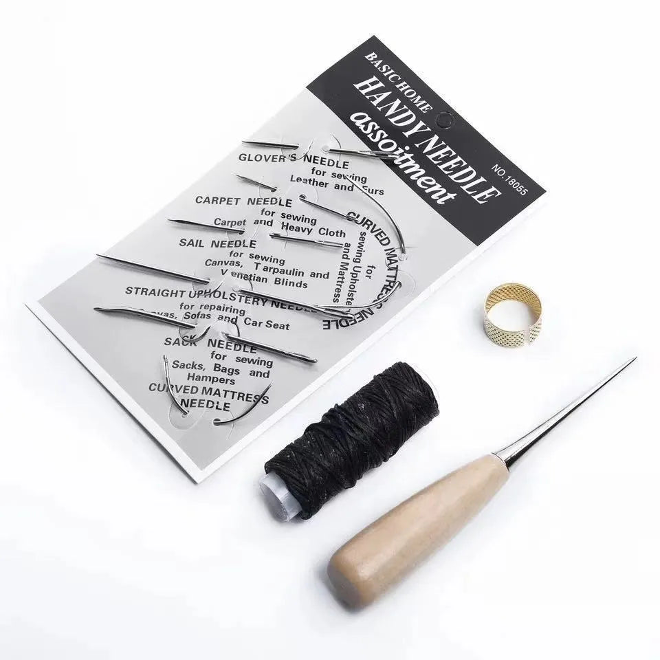 Four-piece leather tool set with alloy steel tools for DIY leathercraft