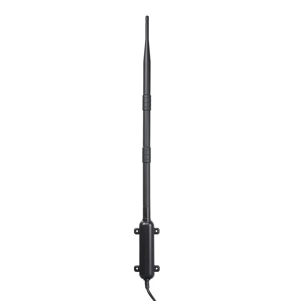 Black outdoor USB WiFi receiver with smart MIMO antenna, 1000m range, waterproof