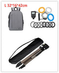 Aluminium camera tripod extended to 1.3m with hydraulic head, mobile holder and Bluetooth remote.