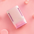 Jelly USB rechargeable mini fan shown in mint peach colour, featuring a neck strap and compact design.