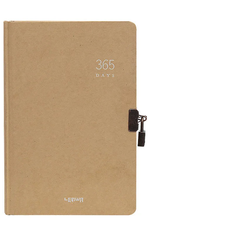 A5 hardcover locked diary notebook with Daolin paper pages in beige camel or ya black options