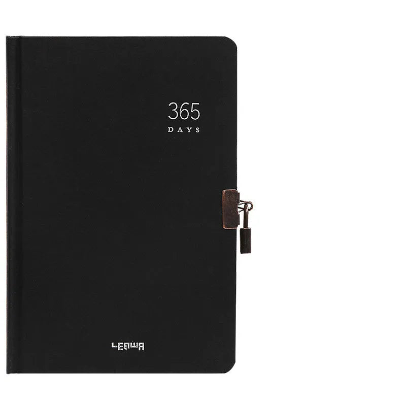 A5 hardcover locked diary notebook with Daolin paper pages in beige camel or ya black options