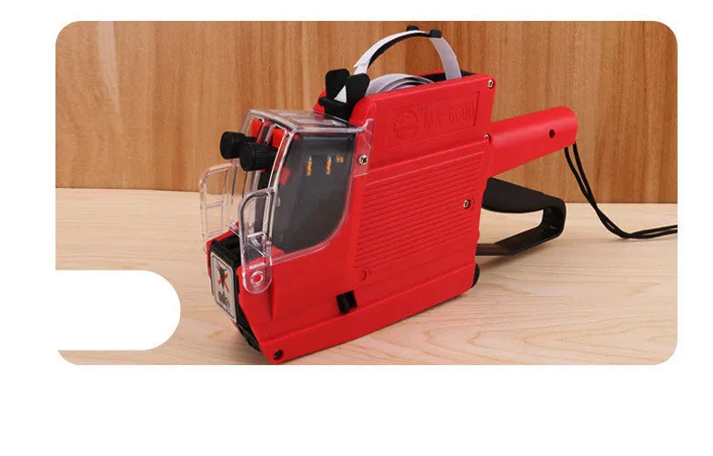Manual price coding machine for supermarket bottle labelling with bidirectional printing