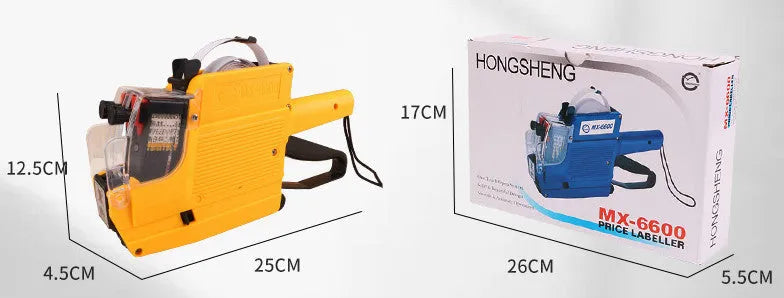 Manual price coding machine for supermarket bottle labelling with bidirectional printing