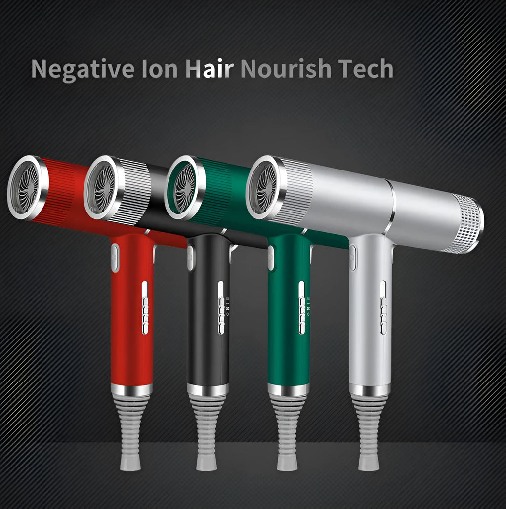 Household hair dryer 1200W-1599W, 220V, with negative ion, hot/cold air, three speed gears, seven colours, set and disperse tuyere.