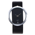Quartz wrist watch for men and women with 4cm dial, 18cm leather strap, 2cm width, glass mirror, in Black Red or White
