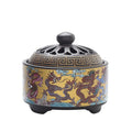 Handmade ceramic cloisonne incense burner with backward smoke channel in classic Dehua style