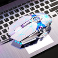 Black wired gaming mouse with 7 buttons, silent click, changeable backlight, and 140cm USB cable
