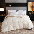 Goose down winter duvet core with twill weave fabric in blue, grey, and pink colour options