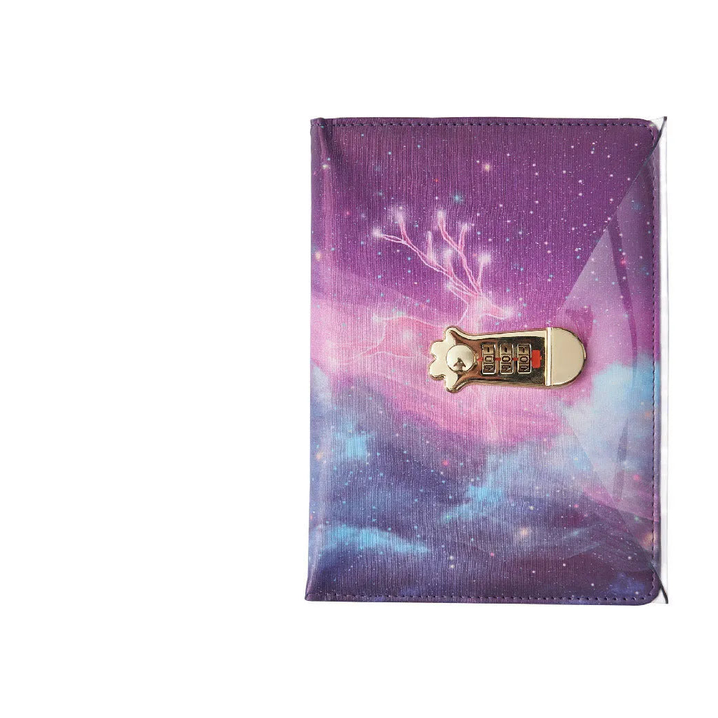 A5 password-protected diary with lock showing five imitation leather cover designs