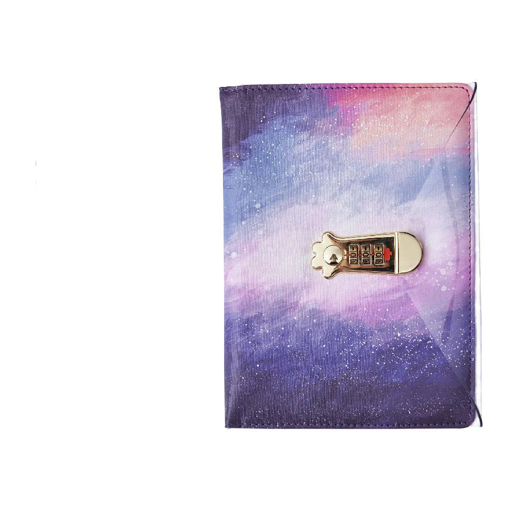 A5 password-protected diary with lock showing five imitation leather cover designs