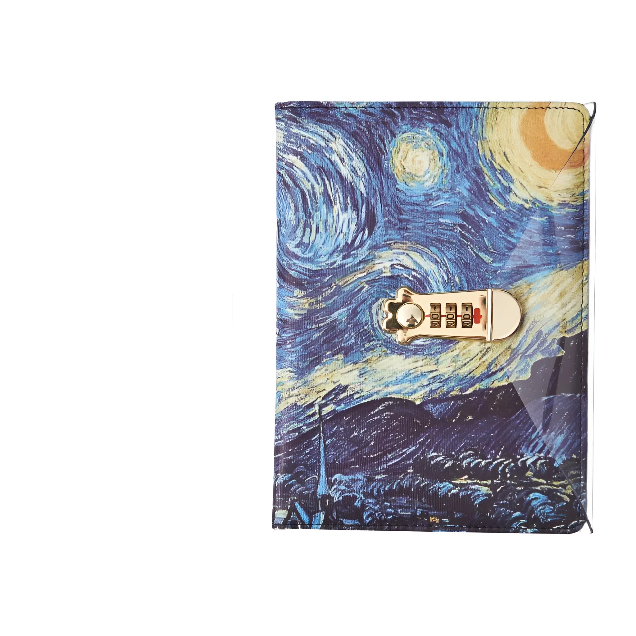 A5 password-protected diary with lock showing five imitation leather cover designs