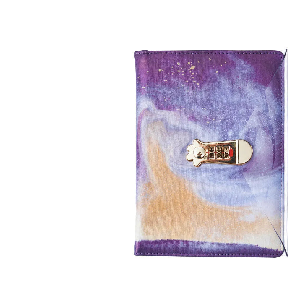 A5 password-protected diary with lock showing five imitation leather cover designs