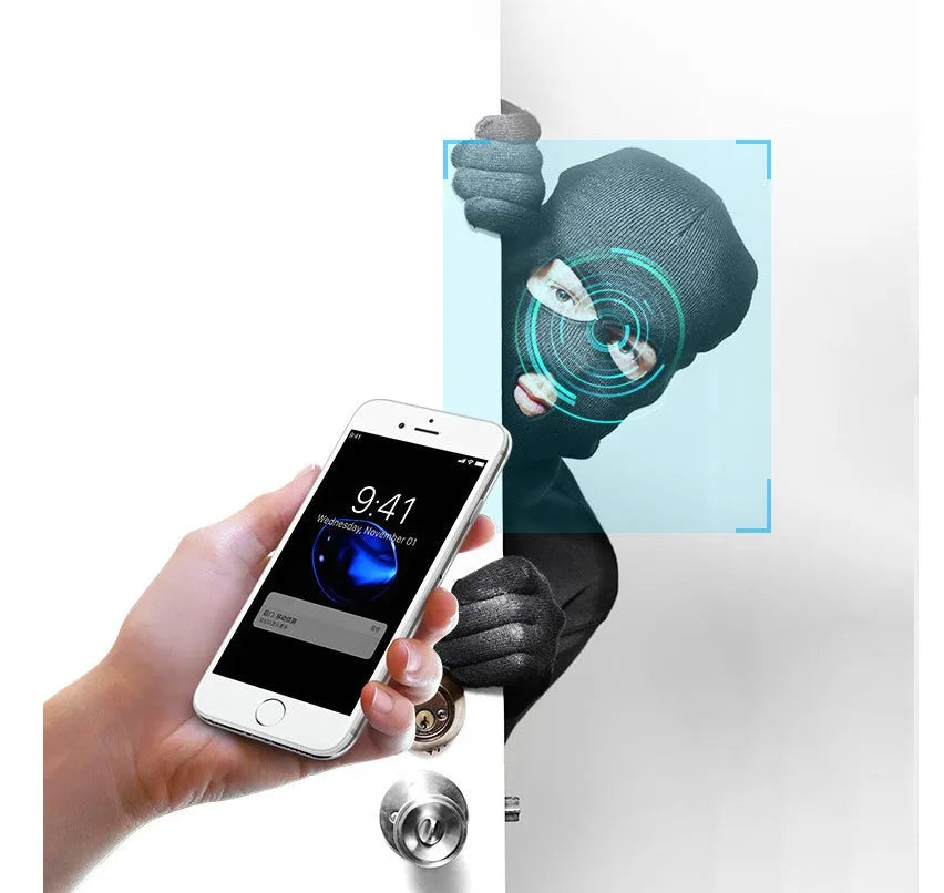 Wireless WiFi security camera with 1080P HD resolution and PTZ rotation capability