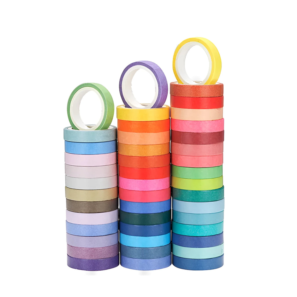 60 rolls of 8mm wide rainbow washi tape, 4m per roll, for gift packaging and craft decoration