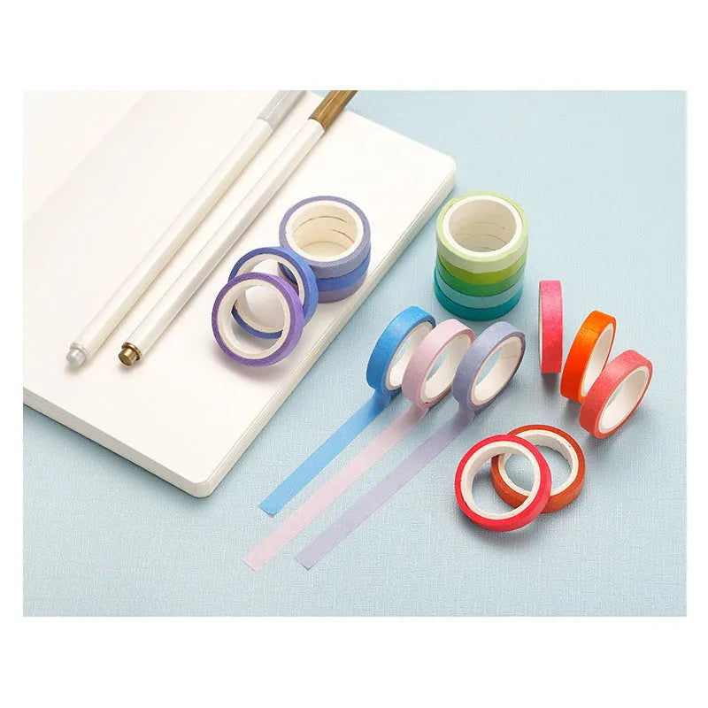 60 rolls of 8mm wide rainbow washi tape, 4m per roll, for gift packaging and craft decoration
