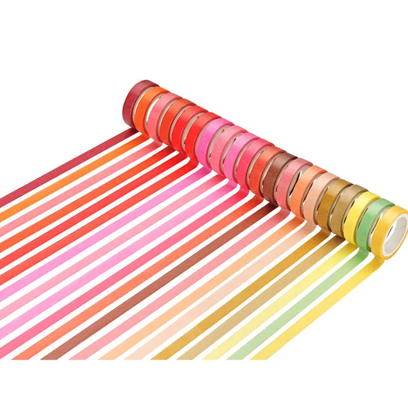 60 rolls of 8mm wide rainbow washi tape, 4m per roll, for gift packaging and craft decoration