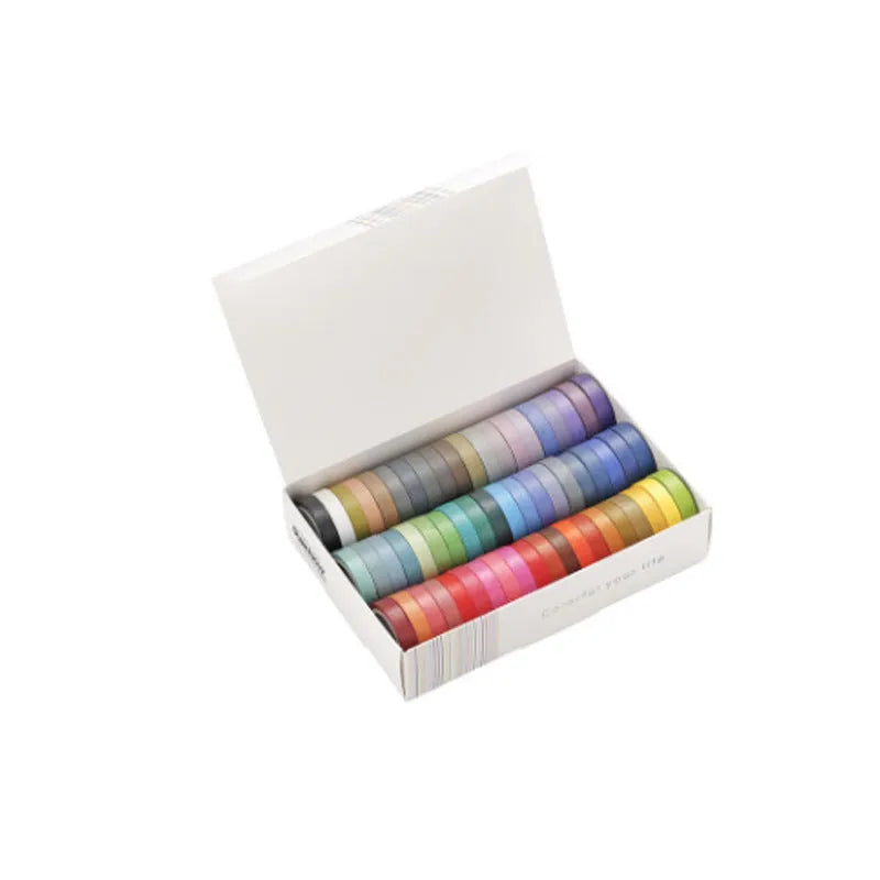 60 rolls of 8mm wide rainbow washi tape, 4m per roll, for gift packaging and craft decoration