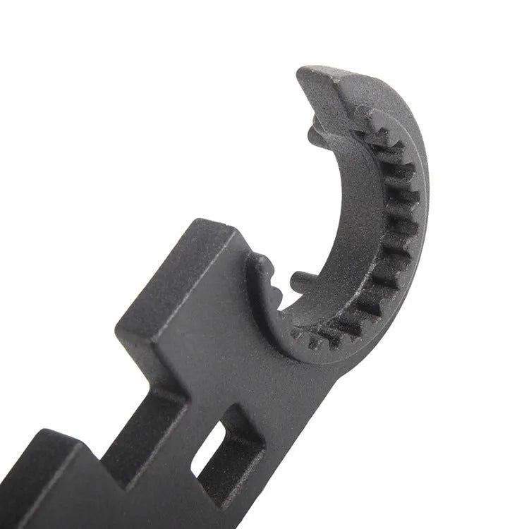 Black all-steel combination wrench for AR15 and M4 firearm maintenance.