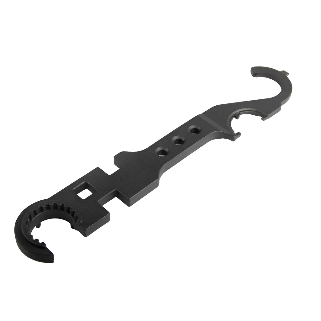 Black all-steel combination wrench for AR15 and M4 firearm maintenance.