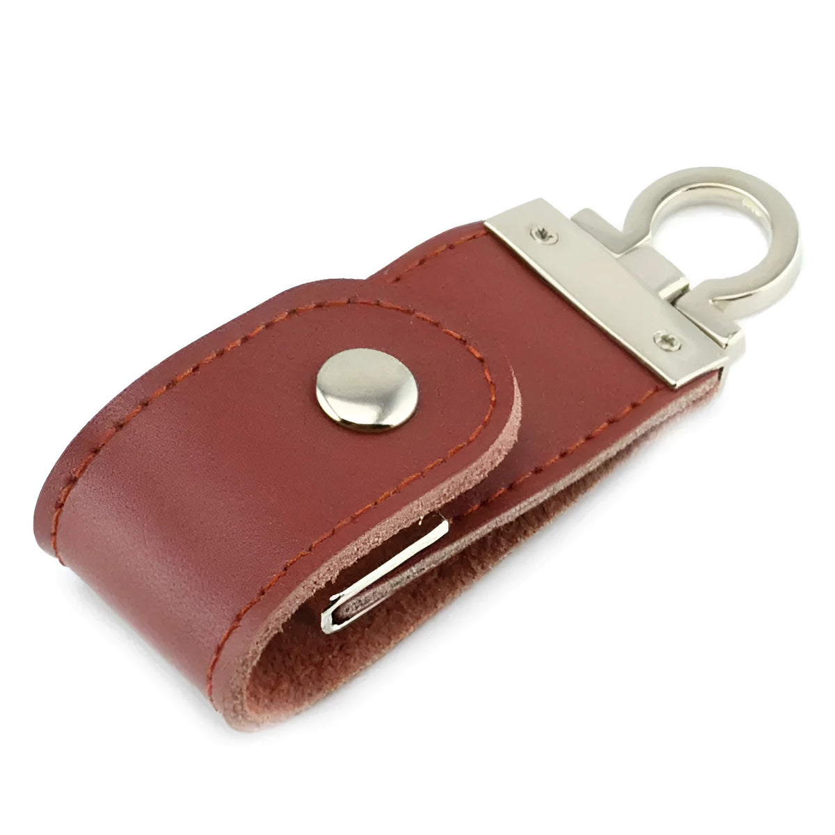 Metallic leather USB flash drive 30x10mm in Black or Brown, USB 2.0, capacities 512MB to 128GB