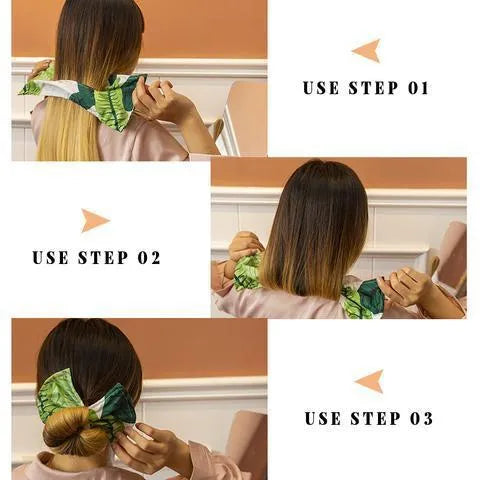A cotton ladies headband with a French retro bowknot style, shown in a green colour.