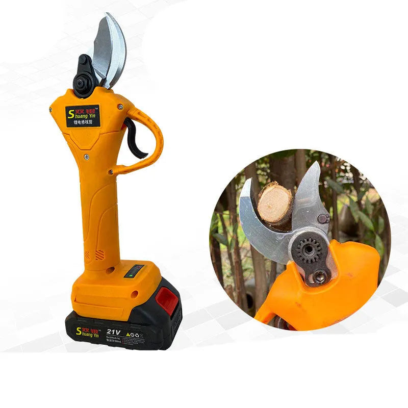 Orange Double Silver SY350 electric garden scissors for cutting fruit tree branches