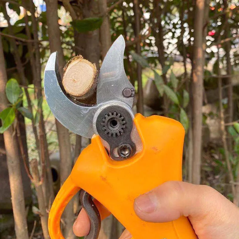 Orange Double Silver SY350 electric garden scissors for cutting fruit tree branches