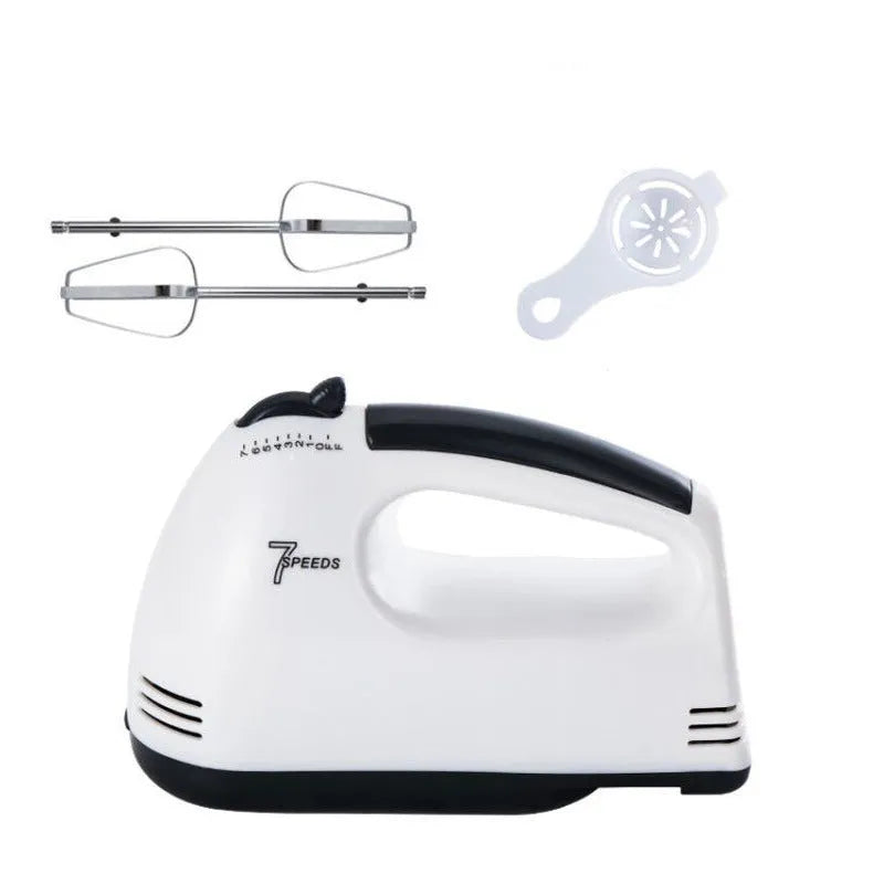 White handheld electric whisk, 19x8.5cm, 7 speed, 220V, for eggs batter and cream