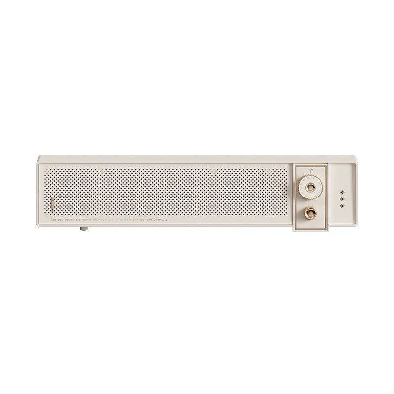 Portable Bluetooth speaker in retro design with wireless connectivity, TF card slot, and AUX input