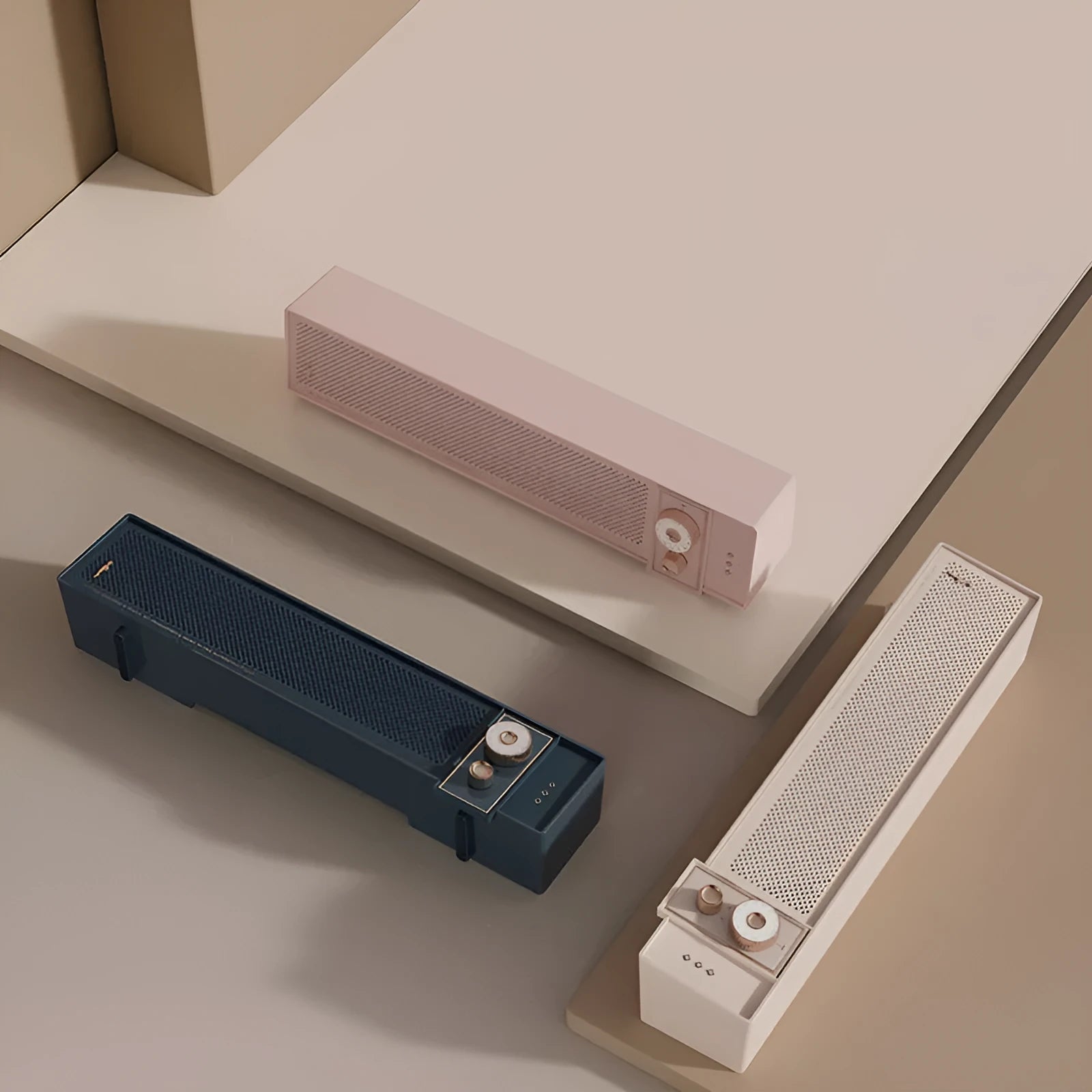 Portable Bluetooth speaker in retro design with wireless connectivity, TF card slot, and AUX input