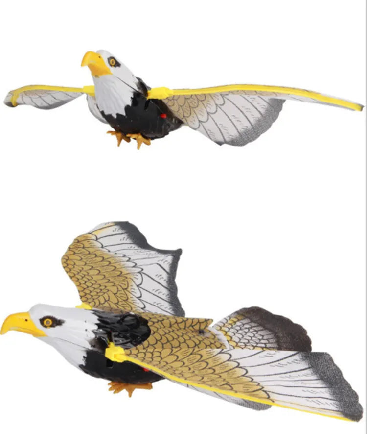 Plastic hanging simulation bird cat toy with rotating action in 25cm or 43cm size