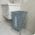 Foldable multi-compartment laundry hamper with Oxford cloth and aluminium tube, double grid size 60x39x60cm